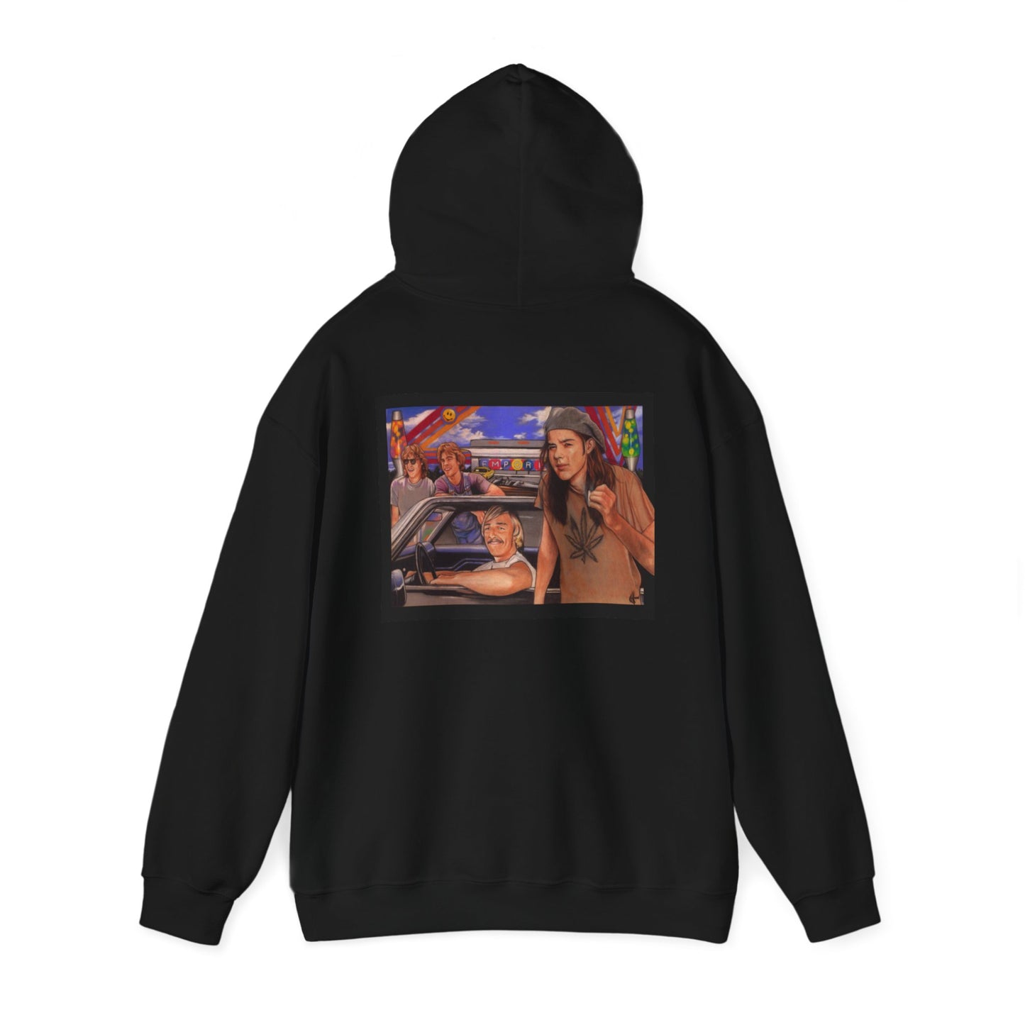Vintage Vibe Unisex Hooded Sweatshirt - Cool Retro Design for Chill Days
